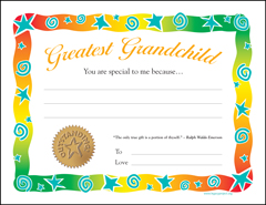 Download Greatest Grandchild Color Certificate